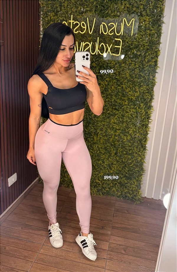 Legging Empina Glossy Rosê -Tamanho único -38 a 42
