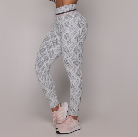 Legging Empina Jacquard Selva Branco - Tamanho único 38 a 42