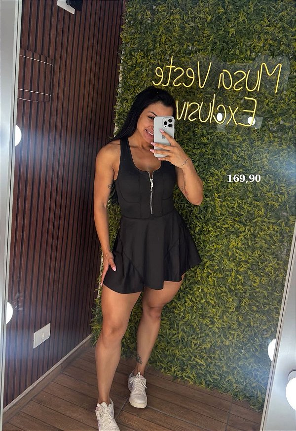 Macaquinho Vestido Preto - Tamanho único - 38 ao 42