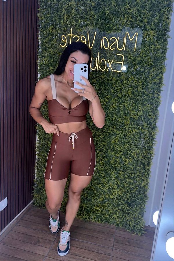 Conjunto Semi Empina Marrom - Tamanho único 36 a 42