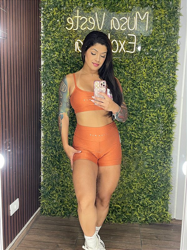 Conjunto Curto Tradicional Viva Fit Glossy Bronze - P/M/G