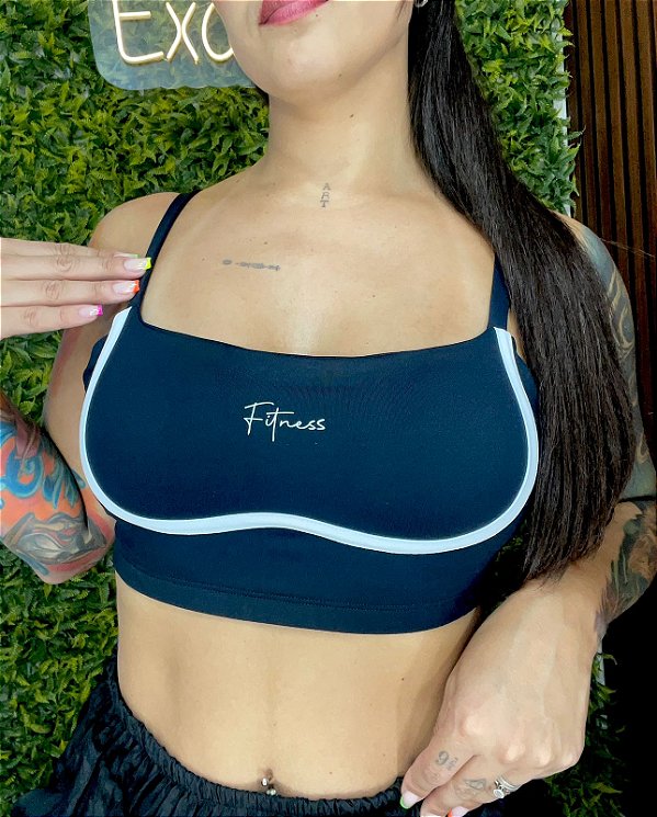 Top Fit Fitness Preto - Tamanho único