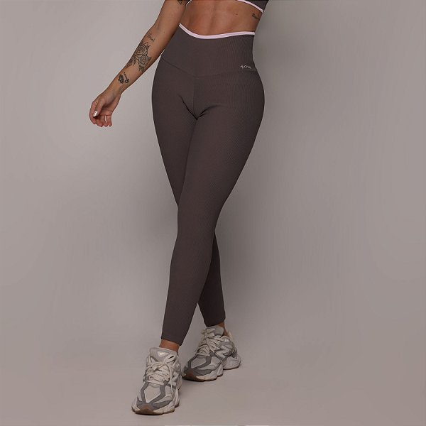 Legging Tradicional Heart Canelado Chumbo - Tamanho ínico