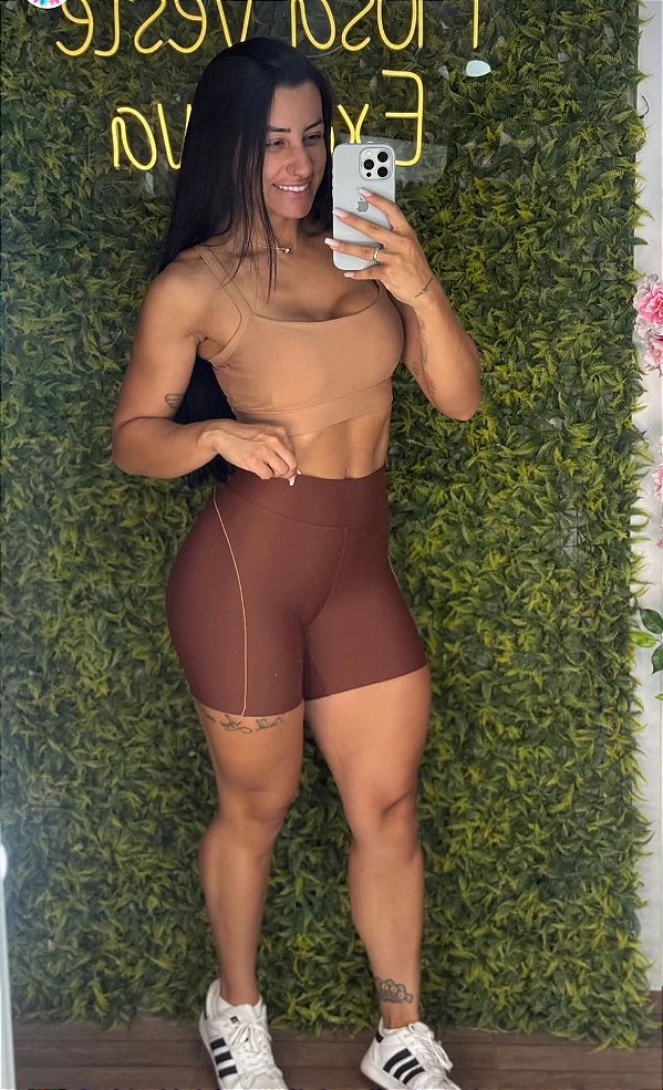 Conjunto Curto Hopeline Marrom -Tamanho único 38 a 42