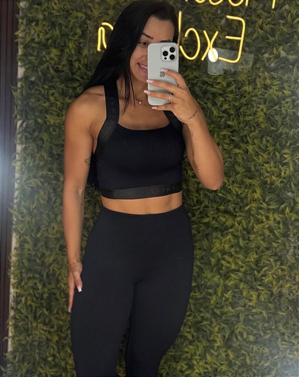 Conjunto Tradicional Canelado Preto -P 36 a 38