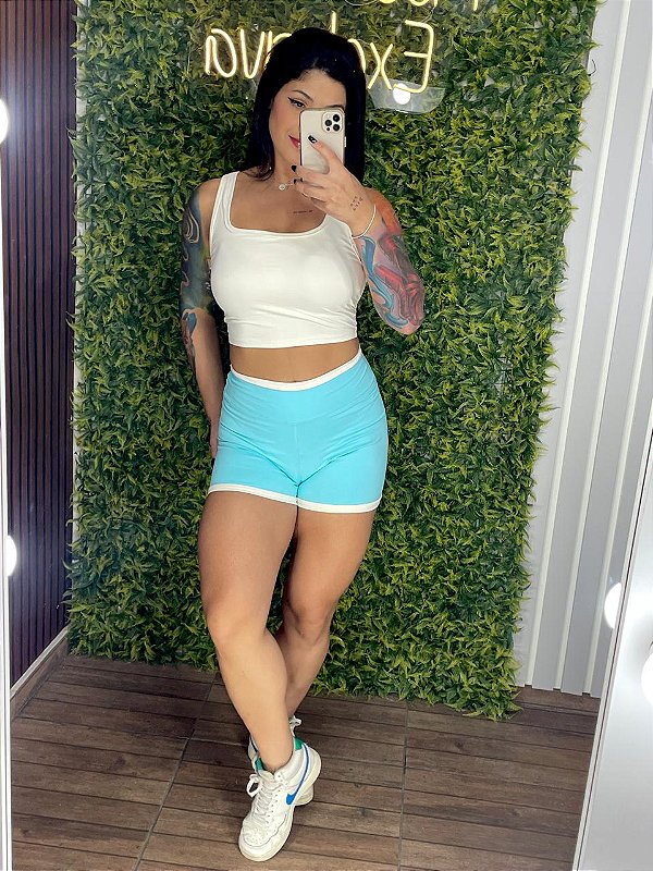 Conjunto Tradicional Ammy Azul céu- Veste P/M 36 a 40