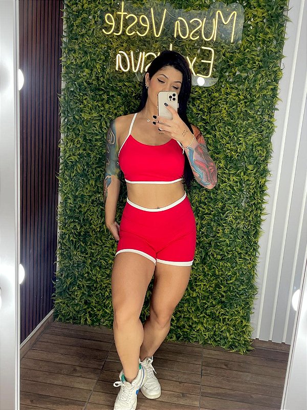 Conjunto Tradicional Ammy Vermelho - Veste P ao G