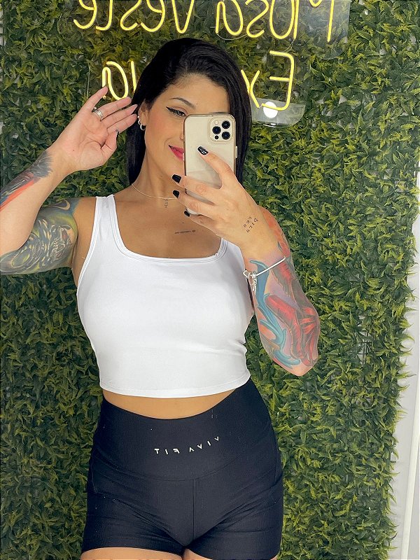 Regatinha Cropped Branco -Tamanho M/G