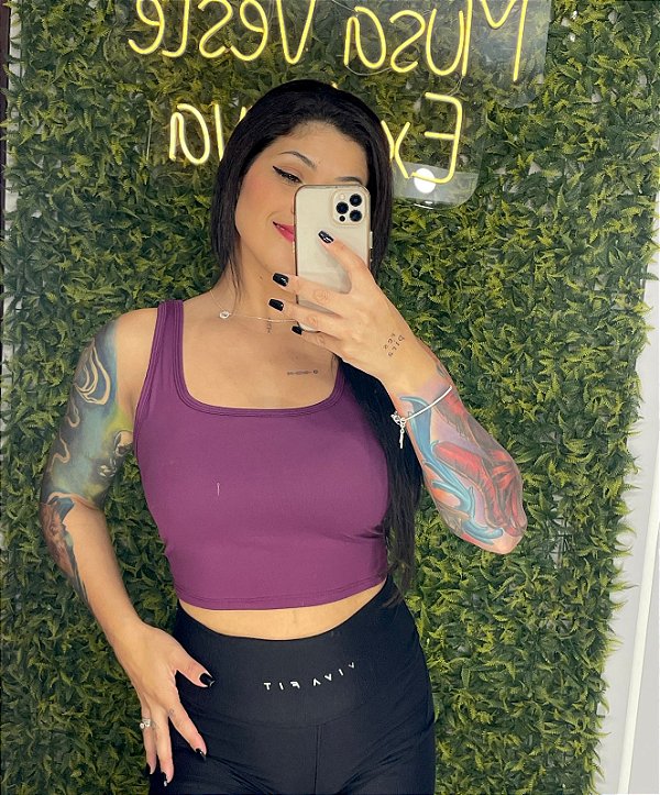 Regatinha Cropped Uva -Tamanho M/G