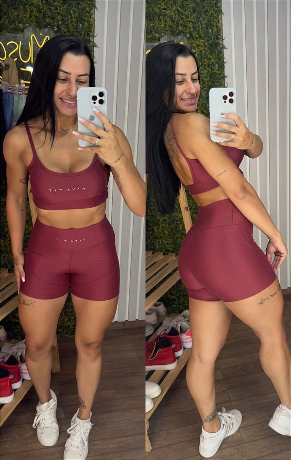 Conjunto Curto Tradicional Viva Fit Marsala - P/M/G
