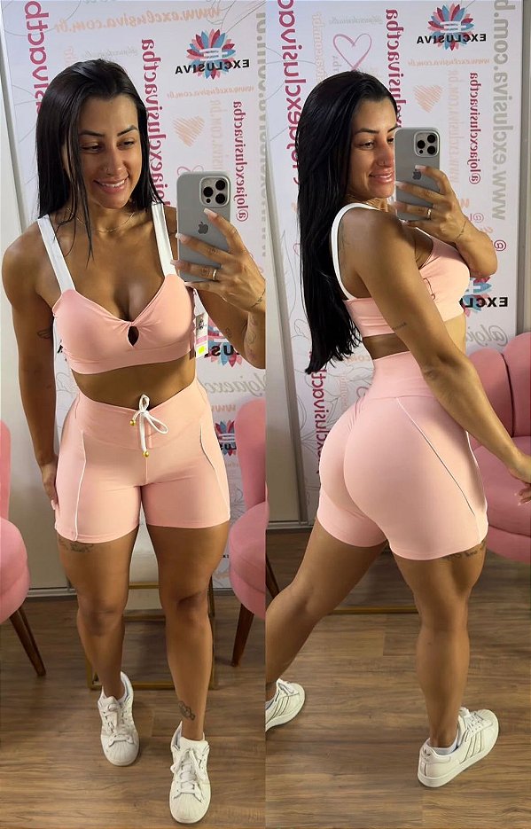Conjunto Curto Semi Empina Rosê - Tamanho único 36 a 42