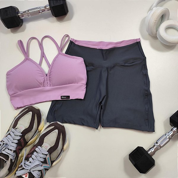 Conjunto Curto Tradicional Recort Lilás - Tamanho único 38 a 42