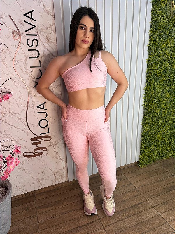 Conjunto Tradicional Jacquard Once Rosa - Tamanho único 38 a 42
