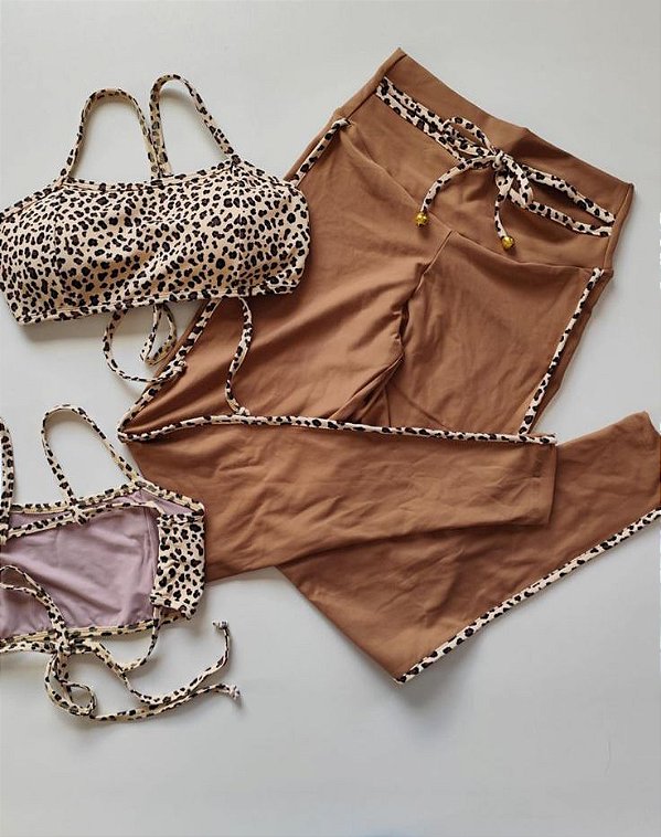 Conjunto Semi Empina Once Marrom -Tamanho único 38 a 42