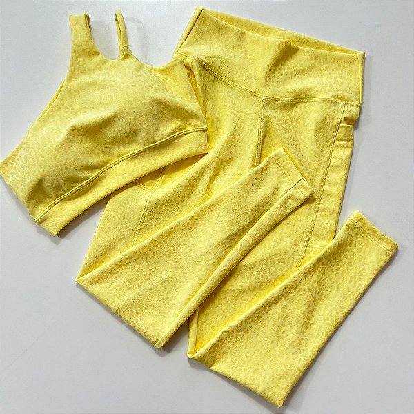 Conjunto Tradicional Jacquard Amarelo- Tamanho único 38 a 42