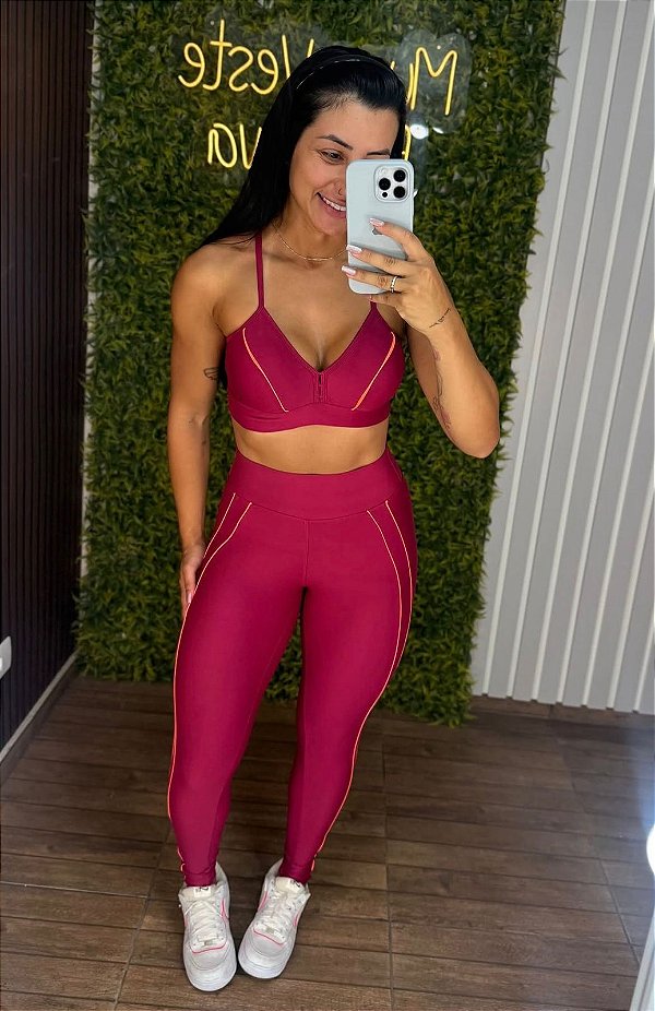 Conjunto Tradicional Lines Bordô - Veste P/M