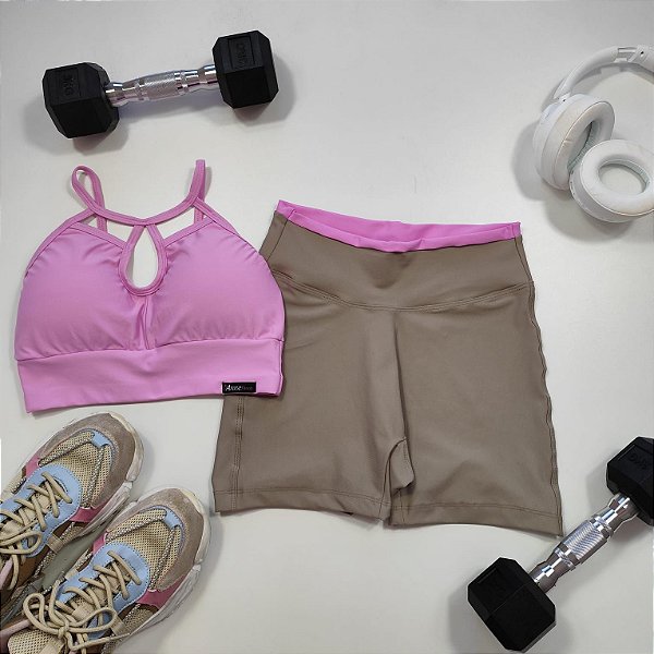 Conjunto Curto Tradicional Recort Lilás - Tamanho único 38 a 42