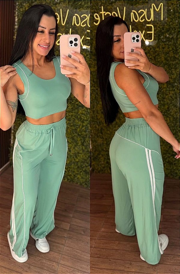 Conjunto Tradicional Stylo Fitness Verde- Tamanho único 38 a 42
