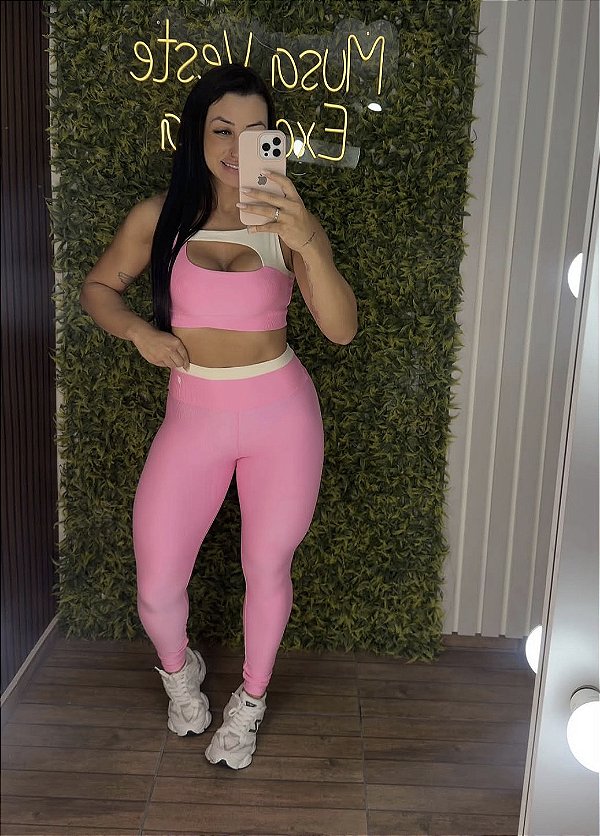 Conjunto Tradicional Glossy Hype Rosa - M