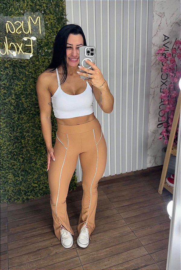 Legging Tradicional Flare Nude - Tamanho único 38 a 42