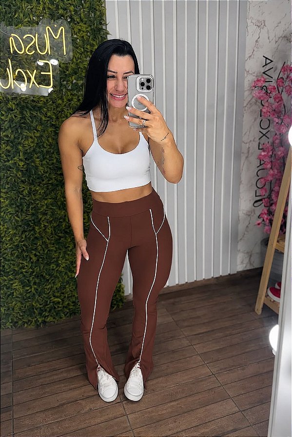 Legging Tradicional Flare Marrom -M/G
