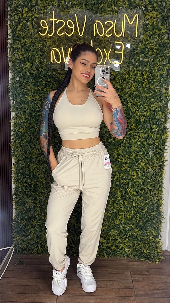 Conjunto Tradicional Jogger Creme - Tamanho único 38 a 42