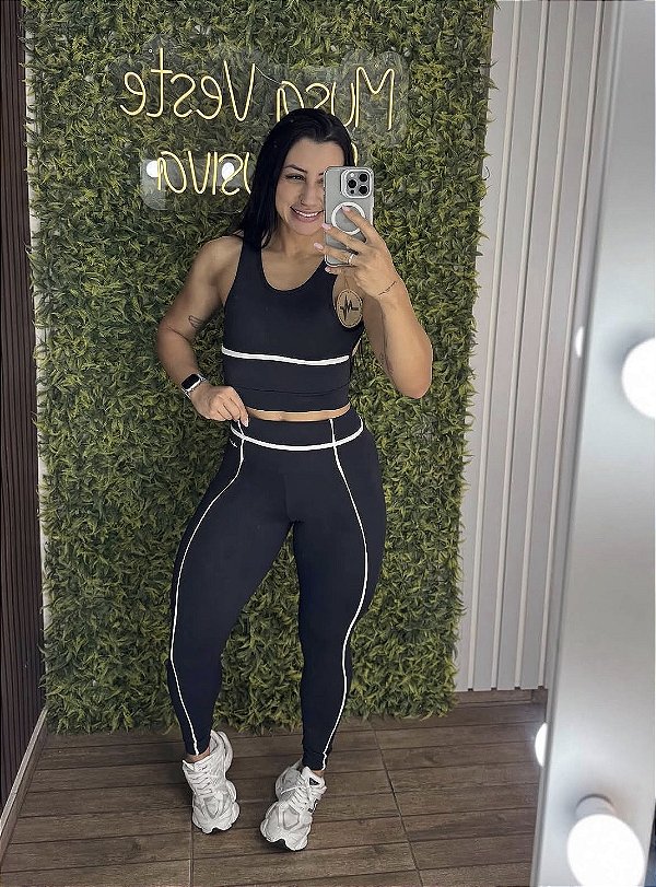 Legging Empina Queens Preto -Tamanho único 36 a 42