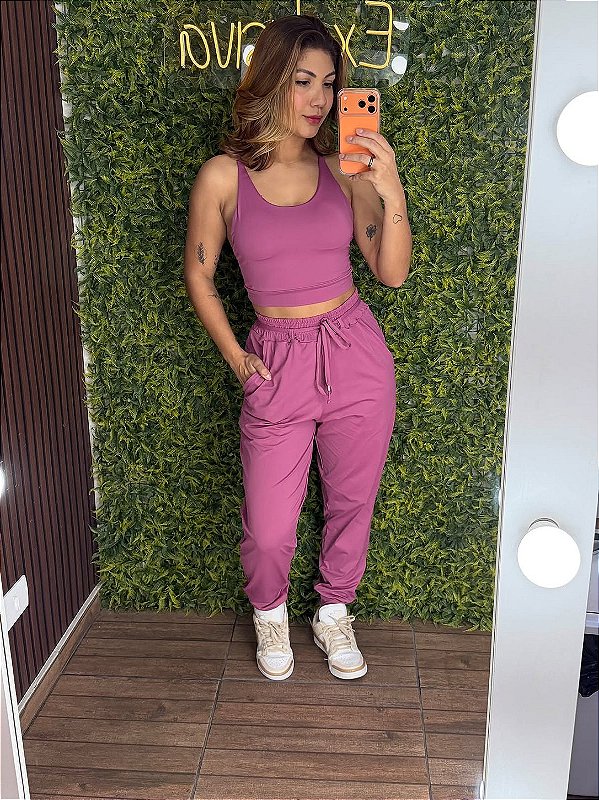 Conjunto Tradicional Jogger Rosa Queimado - Tamanho único 38 a 42