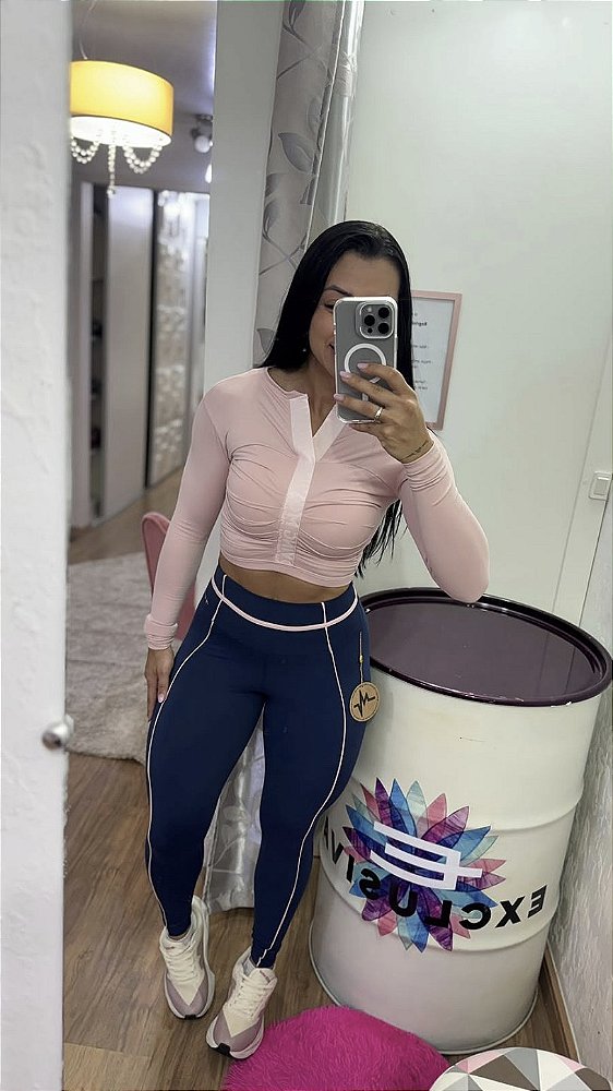 Croppe Belize Manga Longa Rosa Blush - Tamanho único