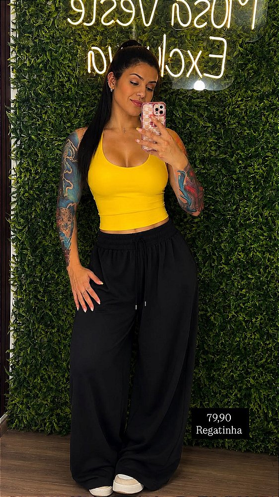 Blusinha Frente única Amarelo - Tamanho único