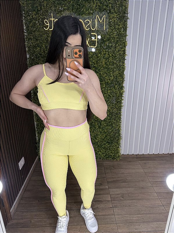 Conjunto Tradicional Canelado Amarelo- - Tamanho único 38 a 42
