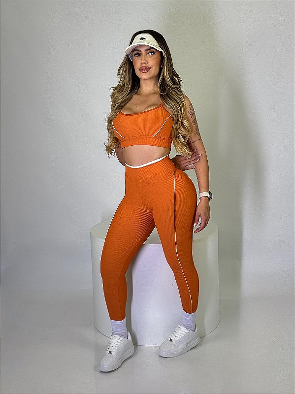 Conjunto Fitness Canelado Viés Bumbum Coração