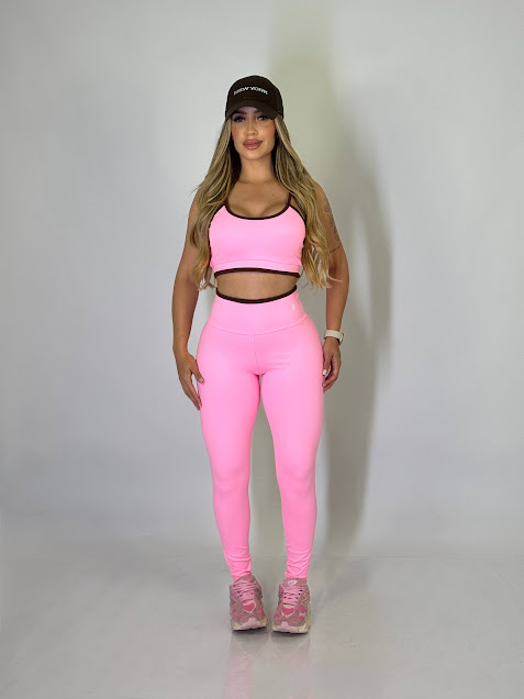 Conjunto Fitness Hype Rosa Chiclete - P/M/G