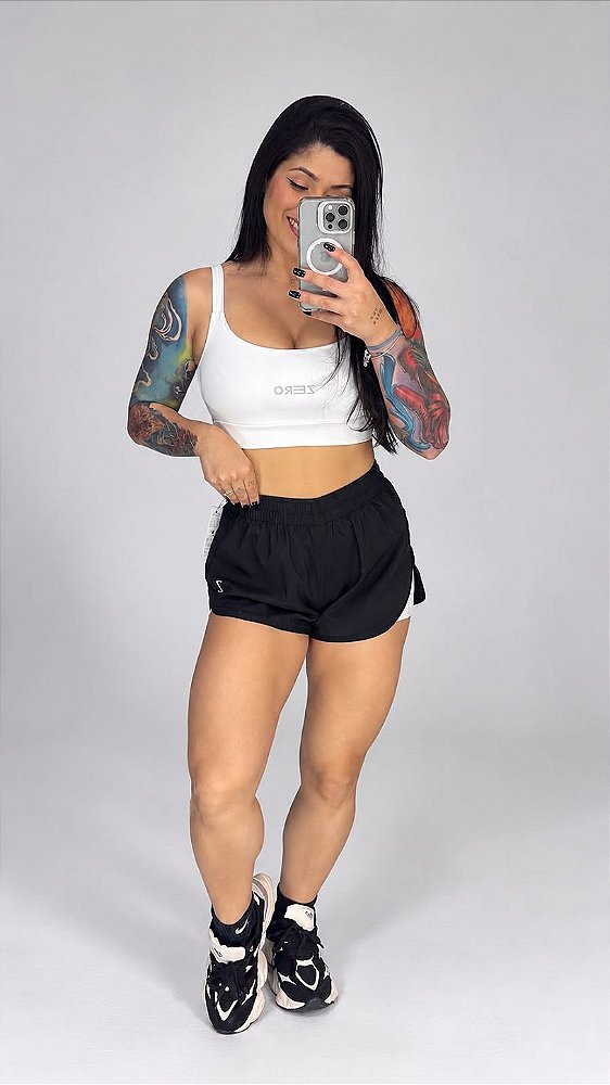 Conjunto Shorts Duplo Preto Zero - P
