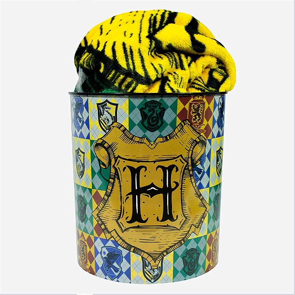 KIT MANTA COM BALDE CASAS DE HOGWARTS - HARRY POTTER