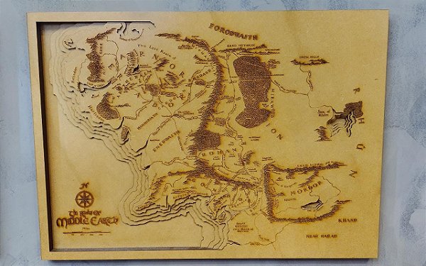 QUADRO 3D TERRA MEDIA - THE LORD OF THE RINGS