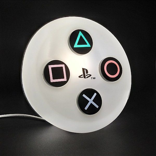 LUMINÁRIA PLAYSTATION BOTÃO - BRANCA