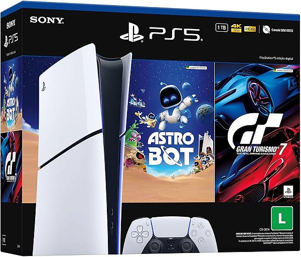 CONSOLE PS5 PLAYSTATION 5 SLIM - EDIÇÃO DIGITAL + 2 JOGOS