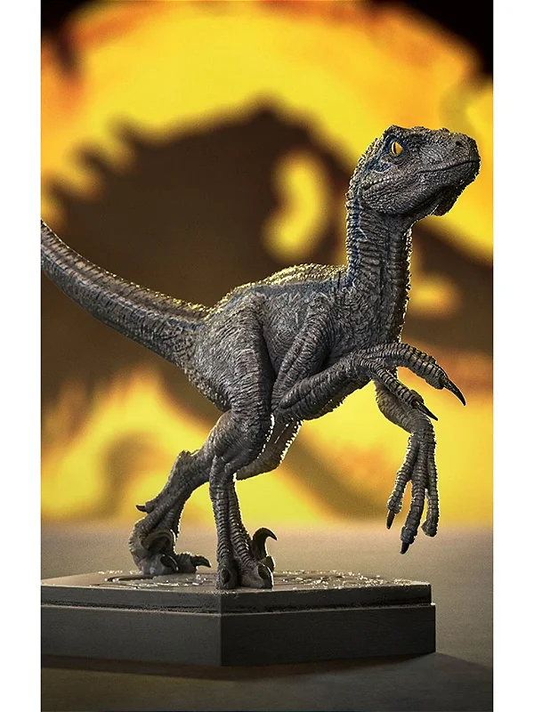 ESTÁTUA VELOCIRAPTOR BLUE - JURASSIC WORLD - ICONS - IRON STUDIOS