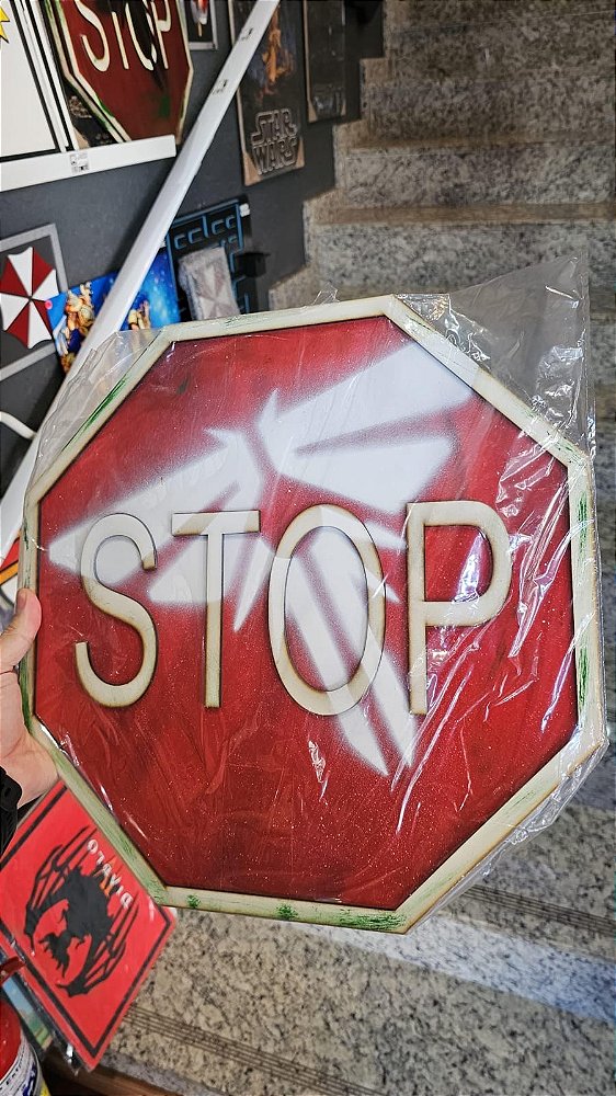 PLACA DECORATIVA - STOP - THE LAST OF US