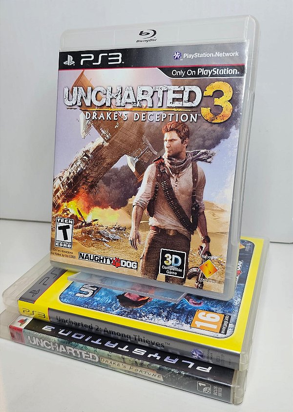 KIT JOGOS PS3 - UNCHARTED 1, 2 e 3 - USADOS