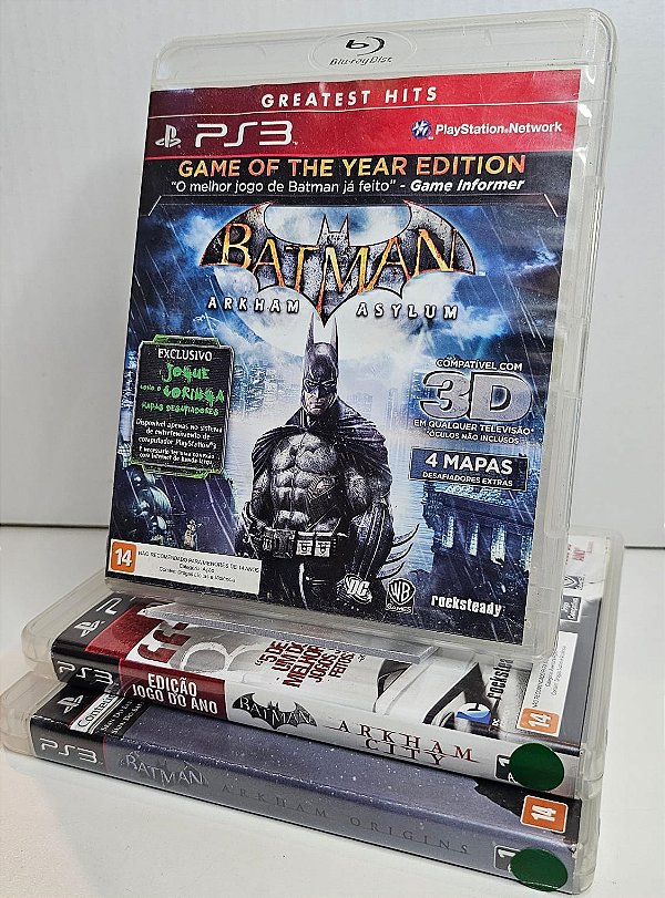KIT JOGOS PS3 - BATMAN COLEÇÃO ARKHAM - USADOS