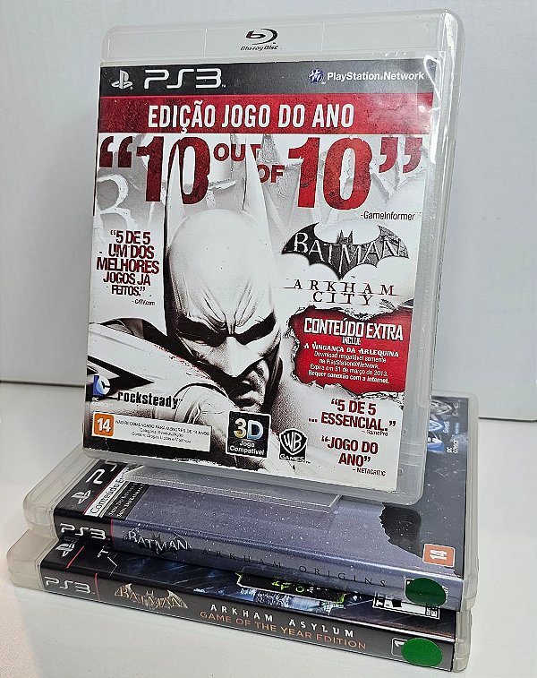 KIT JOGOS PS3 - BATMAN COLEÇÃO ARKHAM - USADOS