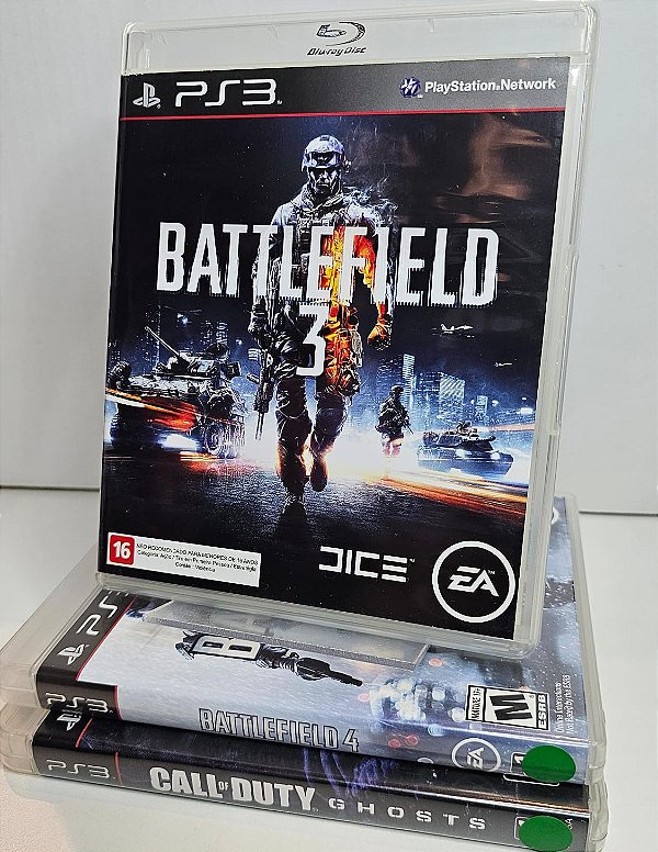 KIT JOGOS PS3 - BATTLEFIELD 3 e 4, CALL OD DUTY GHOSTS - USADOS