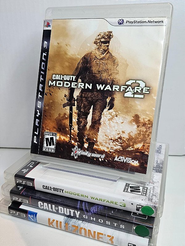 KIT DE JOGOS PS3 - CALL OF DUTY MW 2 & 3, GHOSTS e KILLZONE 3 - USADOS