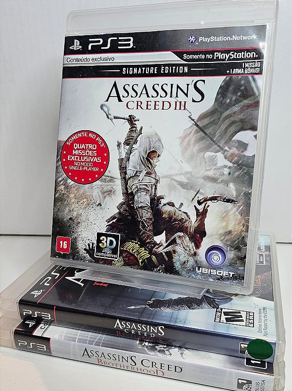 KIT JOGOS PS3 - ASSASSINS CREED 3, REVELATIONS, BROTHERHOOD - USADOS