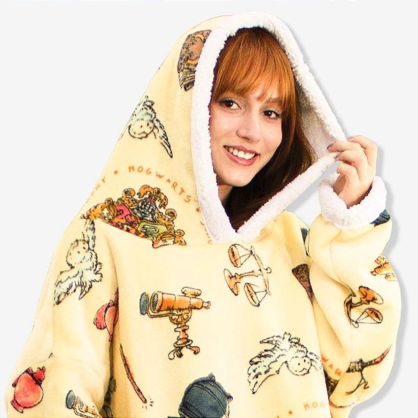 COBERTOR COM MANGA HOODIE  HARRY POTTER  ICONS- ADULTO