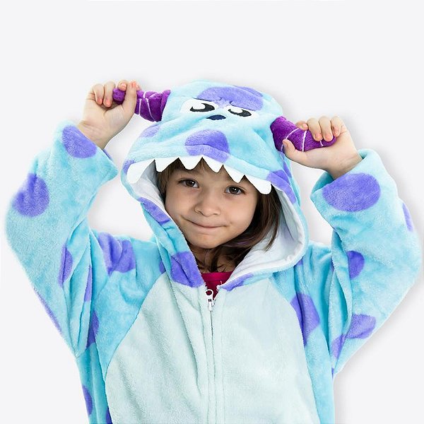 MACACÃO KIGURUMI INFANTIL SULLEY -  DE 9 A 10 ANOS