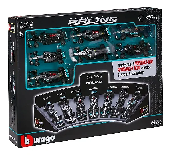 KIT FORMULA 1 - 7 CARROS - MERCEDES-AMG PETRONAS - BURAGO