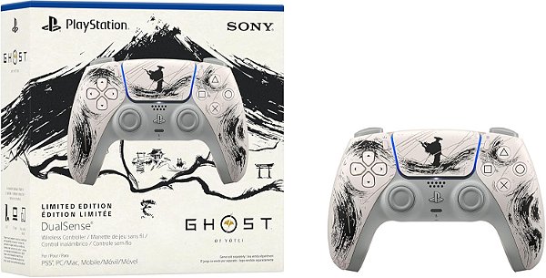 DUALSENSE PS5 - EDIÇÃO LIMITADA GHOST OF YOTEI - PRETO - NOVO LACRADO